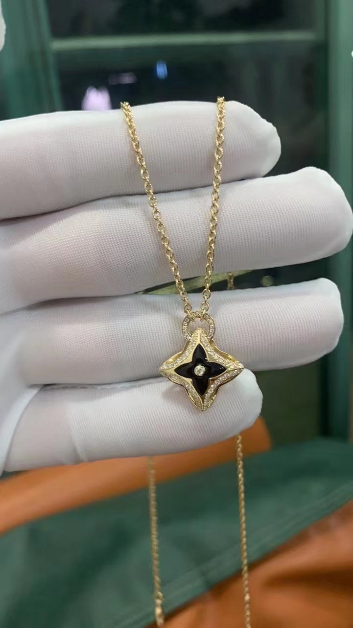 [アンジェラジュエリー]スターペンダント ピンクゴールド ダイヤモンドネックレス