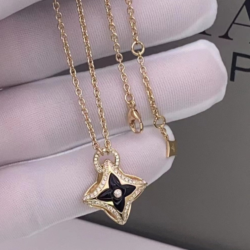 [アンジェラジュエリー]スターペンダント ピンクゴールド ダイヤモンドネックレス