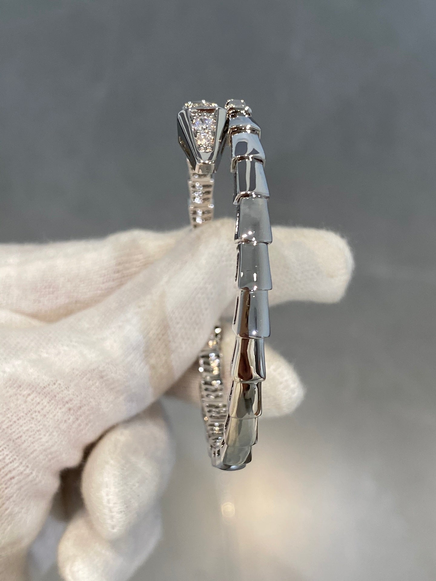 [アンジェラジュエリー]セルペンティ ブレスレット ダイヤモンド シルバー
