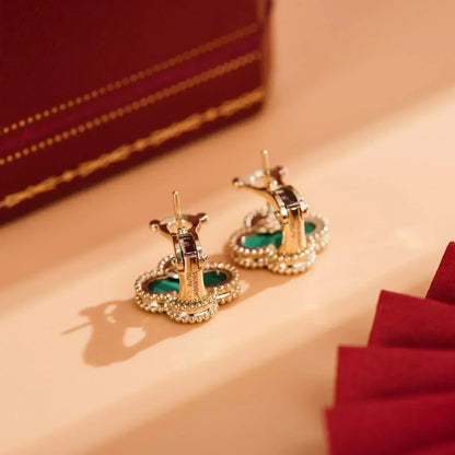 [Angela Schmuck]CLOVER MEDIUM 1 MOTIFS MALACHIT OHRRINGE