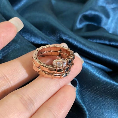 [アンジェラジュエリー]サーペント ダブルロウ ダイヤモンドリング