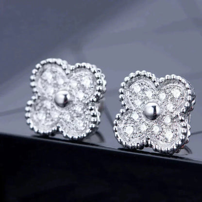 [Angela Schmuck] KLEEBLATT 1 MOTIFS DIAMANT OHRSTECKER SILBER
