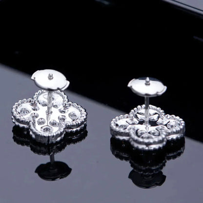 [Angela Schmuck] KLEEBLATT 1 MOTIFS DIAMANT OHRSTECKER SILBER