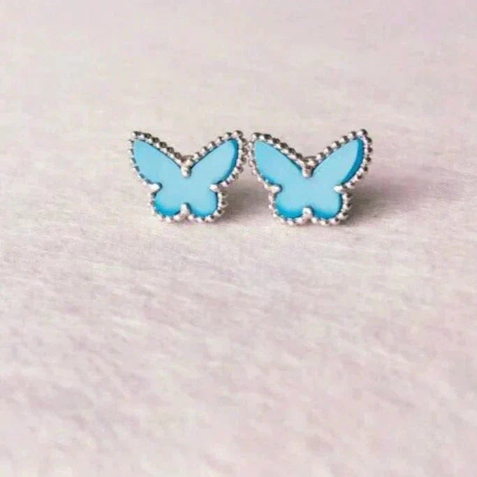 [Angela Schmuck] SCHMETTERLING TÜRKIS OHRRINGE SILBER