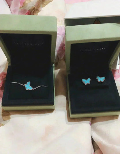 [Angela Schmuck] SCHMETTERLING TÜRKIS OHRRINGE SILBER
