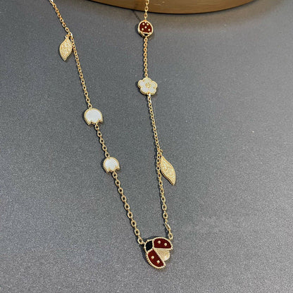 [アンジェラジュエリー]ラッキースプリング 15モチーフ ゴールドネックレス