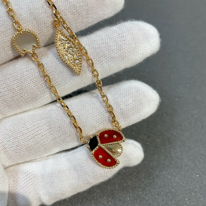 [アンジェラジュエリー]ラッキースプリング 15モチーフ ゴールドネックレス
