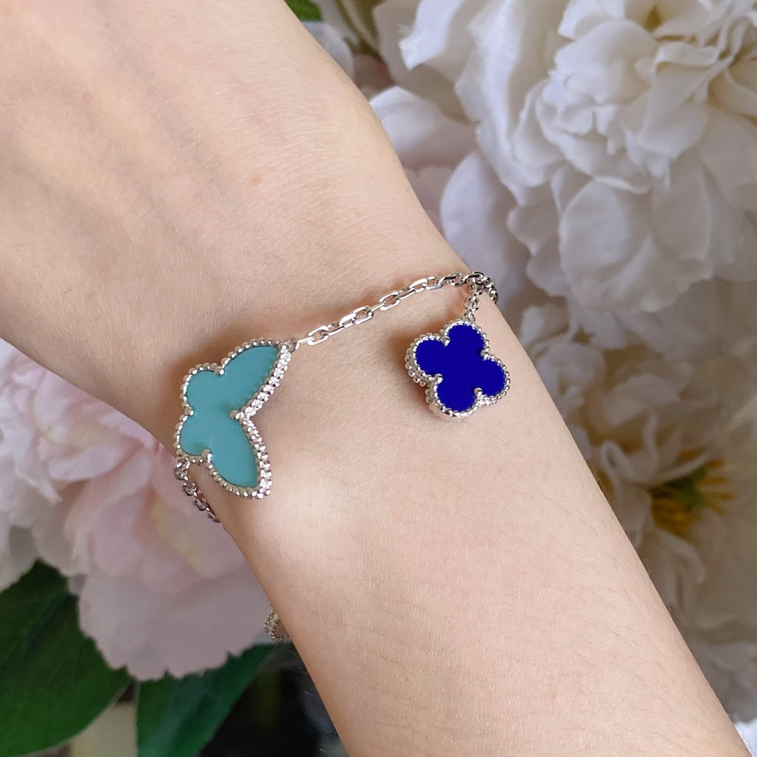 [アンジェラジュエリー]ラッキースプリング シルバーブレスレット 4モチーフ