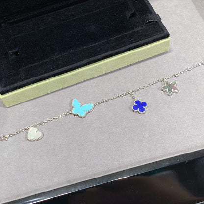 [アンジェラジュエリー]ラッキースプリング シルバーブレスレット 4モチーフ
