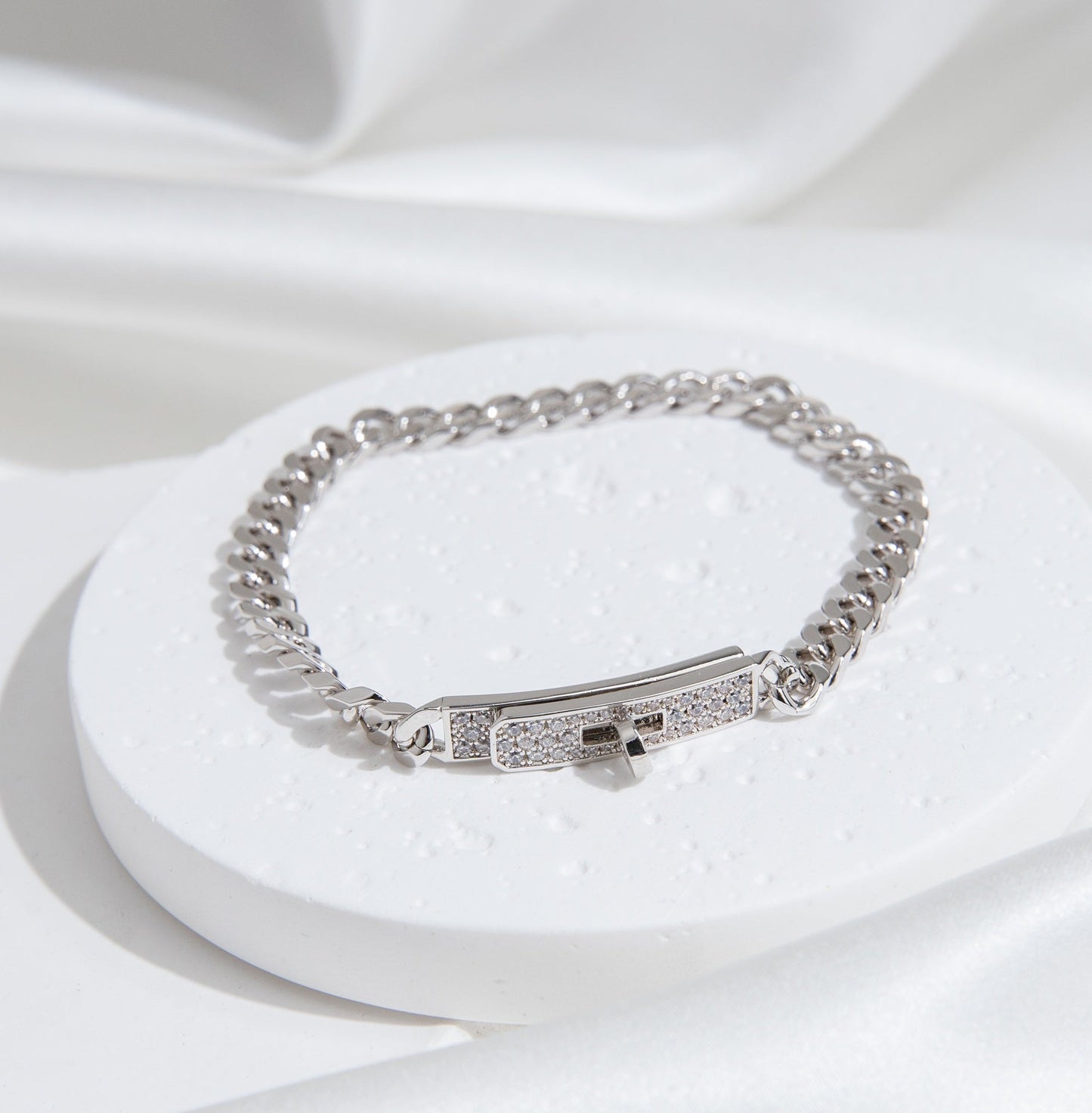[Angela Schmuck]KELLY CHAIN ​​SILBER DIAMANTARMBAND