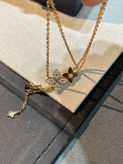 [アンジェラジュエリー]スターブロッサムネックレス ピンクゴールド ダイヤモンド