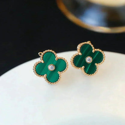 [Angela Jewellery]CLOVER MEDIUM 1 MOTIFS MALACHIT DIAMOND OHRRINGE