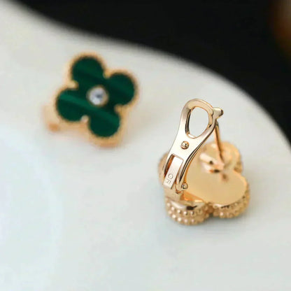 [Angela Jewellery]CLOVER MEDIUM 1 MOTIFS MALACHIT DIAMOND OHRRINGE
