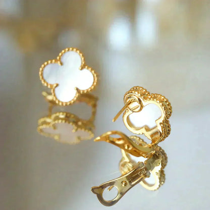 [Angela Jewellery]CLOVER MEDIUM 1 MOTIFS WEISSE MOP-OHRSTECKER