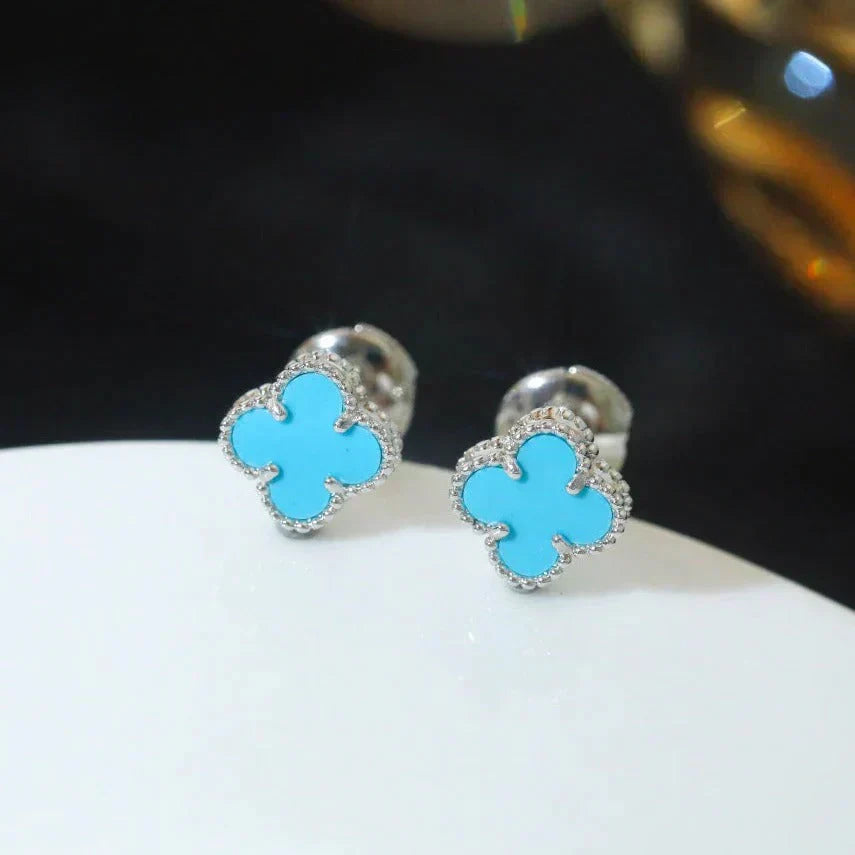 [Angela Schmuck]CLOVER MINI 9,5MM ONYX OHRSTECKER SILBER