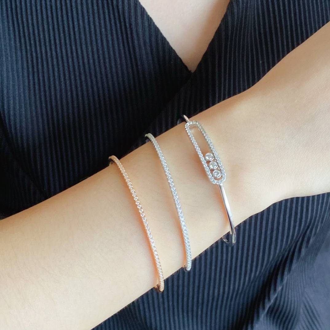 [アンジェラジュエリー]ミニダイヤモンドテニスブレスレット