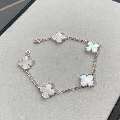 [Angela Jewellery]CLOVER SILVER MOP 5 MOTIF BRACELET