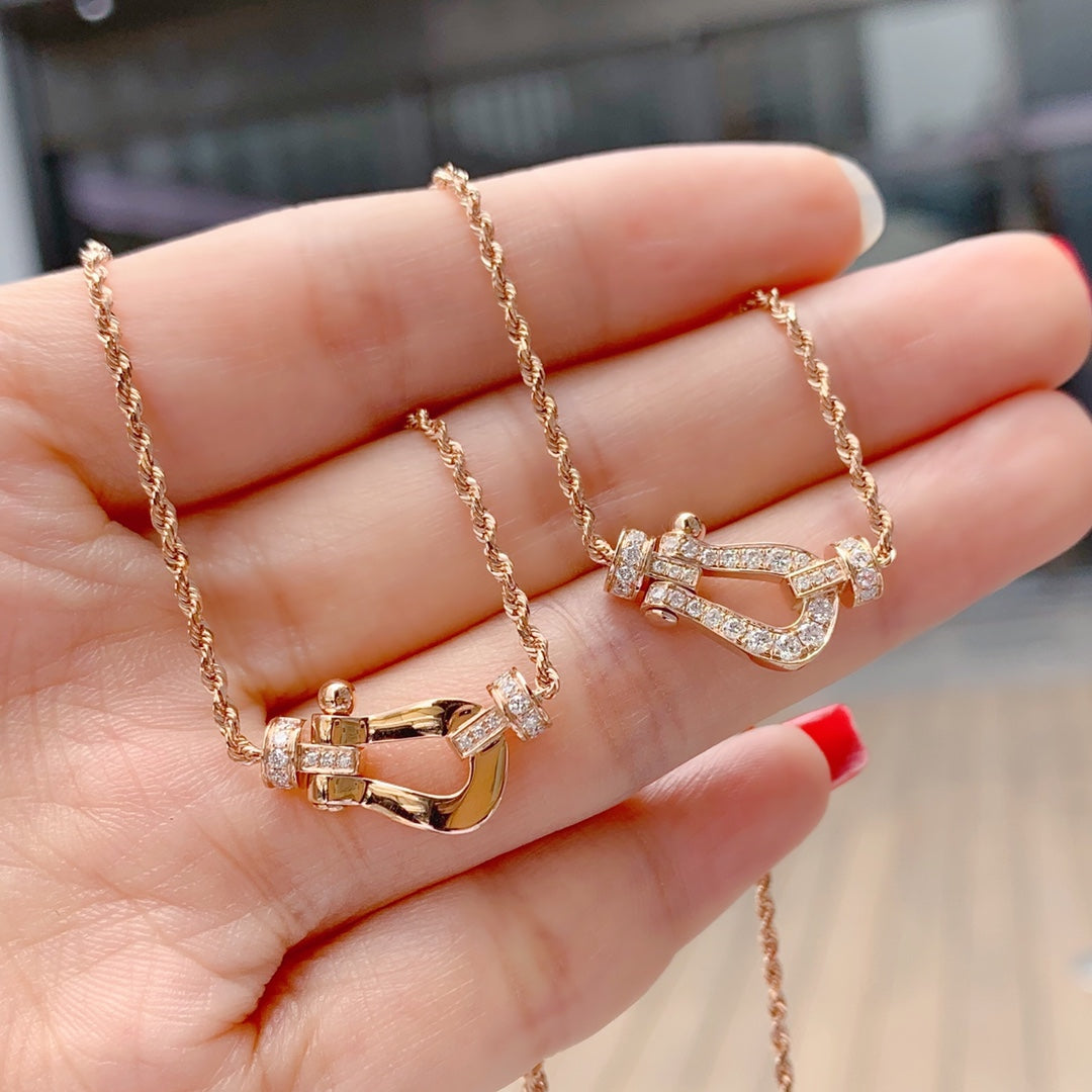 [Angela Schmuck]FORCE 10 Roségold Diamant Halskette