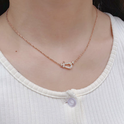 [Angela Schmuck]FORCE 10 Roségold Diamant Halskette