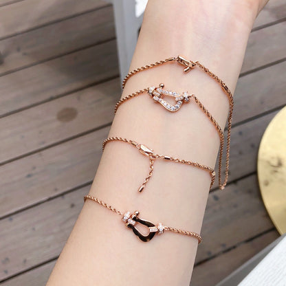 [Angela Schmuck]FORCE 10 Roségold Diamant Halskette