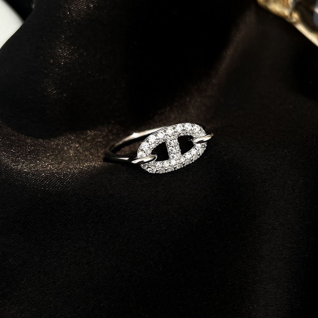 [Angela Jewellery]Runder kleiner silberner Diamantring