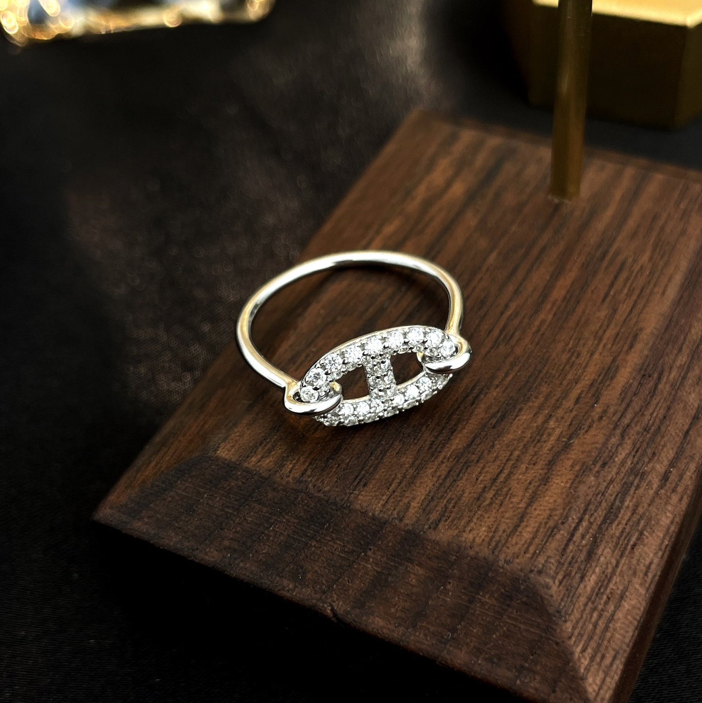 [Angela Jewellery]Runder kleiner silberner Diamantring