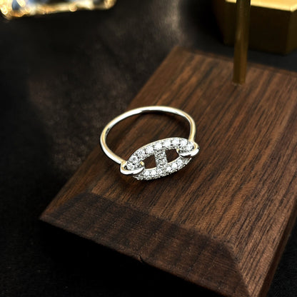 [Angela Jewellery]Runder kleiner silberner Diamantring