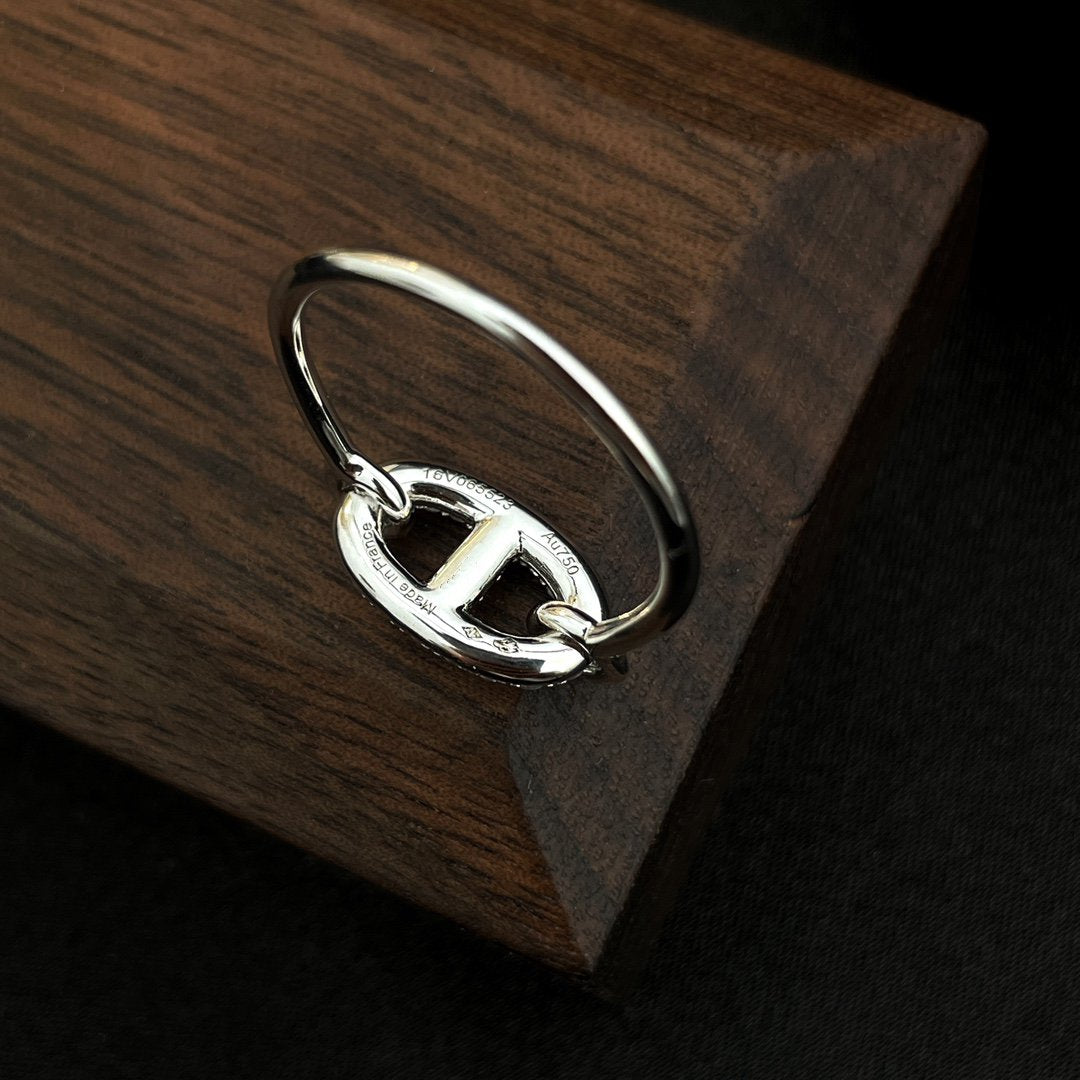 [Angela Jewellery]Runder kleiner silberner Diamantring