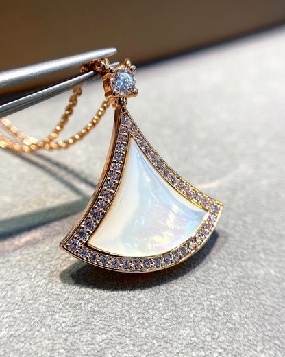 [Angela Schmuck]DREAM MOP DIAMANT PAVED ROSA GOLD HALSKETTE