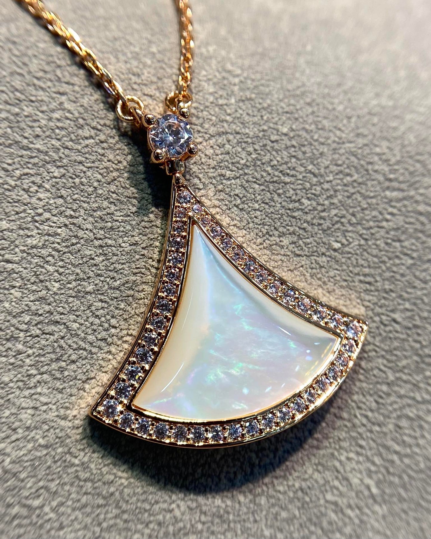[Angela Schmuck]DREAM MOP DIAMANT PAVED ROSA GOLD HALSKETTE