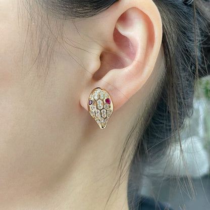 [アンジェラジュエリー]サーペント ダイヤモンド スタッドピアス