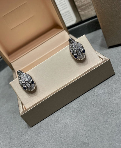 [アンジェラジュエリー]サーペント ダイヤモンド スタッドピアス