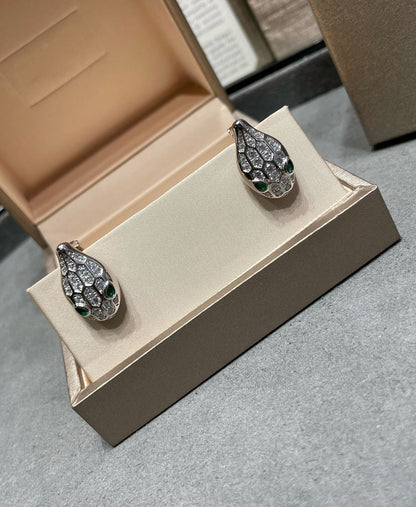 [アンジェラジュエリー]サーペント ダイヤモンド スタッドピアス