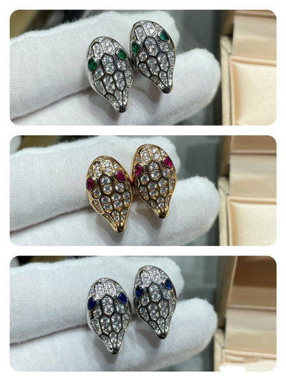 [アンジェラジュエリー]サーペント ダイヤモンド スタッドピアス