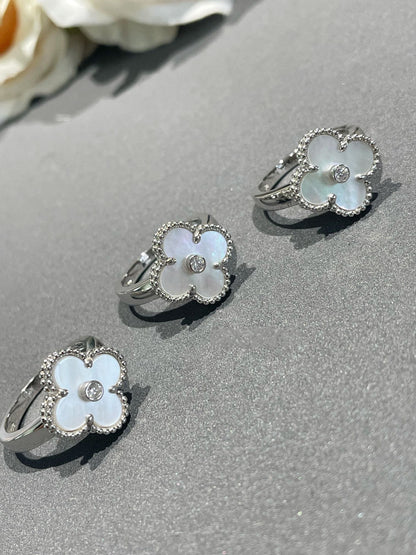[Angela Jewellery]CLOVER SILVER MOP DIAMOND RING