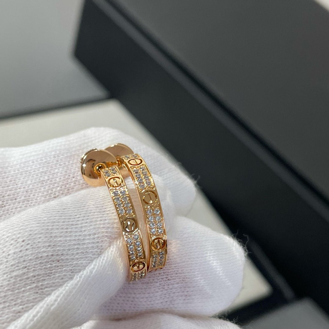 [Angela Schmuck]LOVE DIAMANT ROSGOLD-CREOLEN