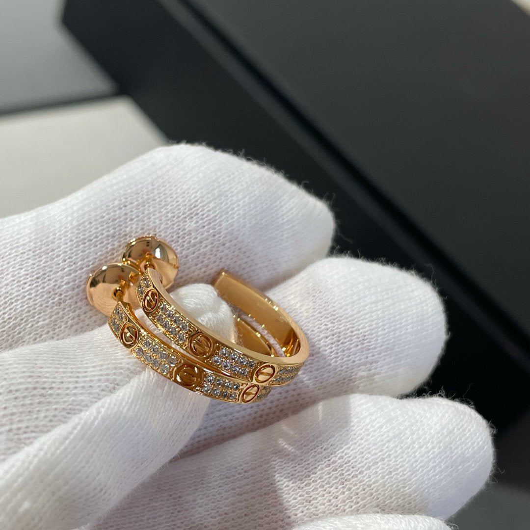 [Angela Schmuck]LOVE DIAMANT ROSGOLD-CREOLEN