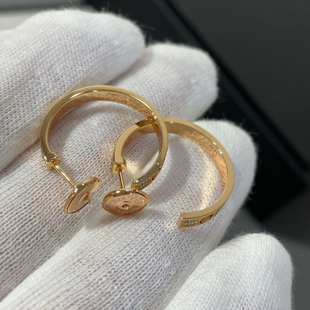 [Angela Schmuck]LOVE DIAMANT ROSGOLD-CREOLEN