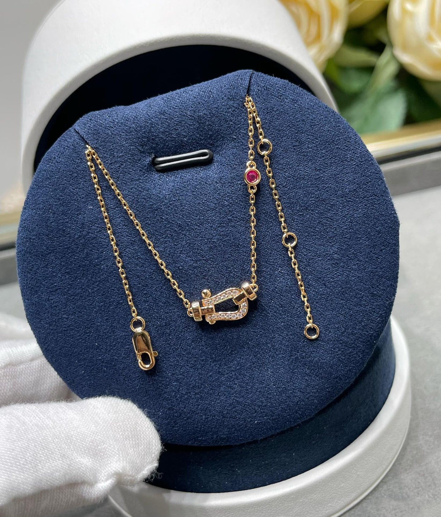 [Angela Schmuck]FORCE 10 DIAMANT ROSGOLD HALSKETTE