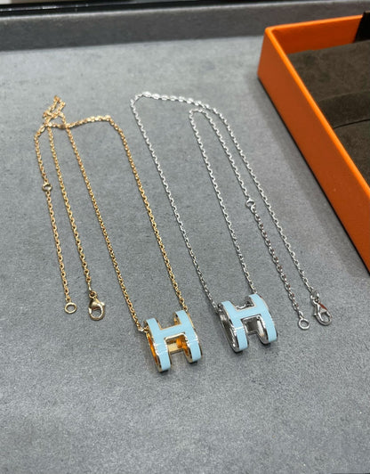 [アンジェラジュエリー]POP H スカイブルーネックレス