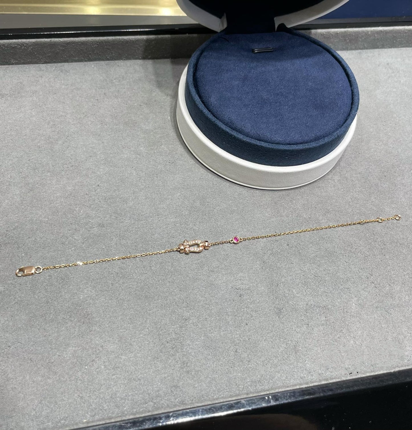 [アンジェラジュエリー]フォース10 ダイヤモンド チェーンリンク ピンクゴールド ブレスレット