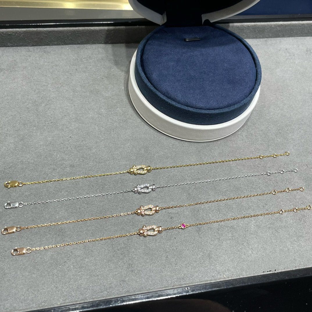 [アンジェラジュエリー]フォース10 ダイヤモンド チェーンリンク ピンクゴールド ブレスレット
