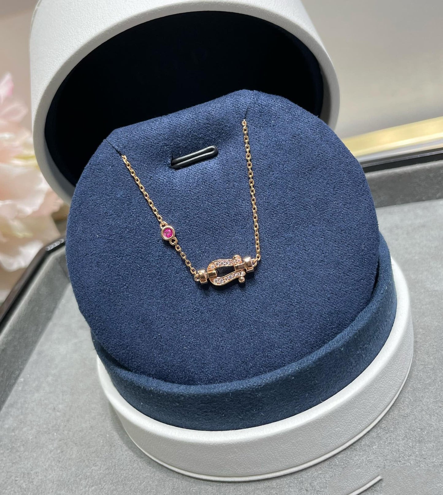 [アンジェラジュエリー]フォース10 ダイヤモンド チェーンリンク ピンクゴールド ブレスレット