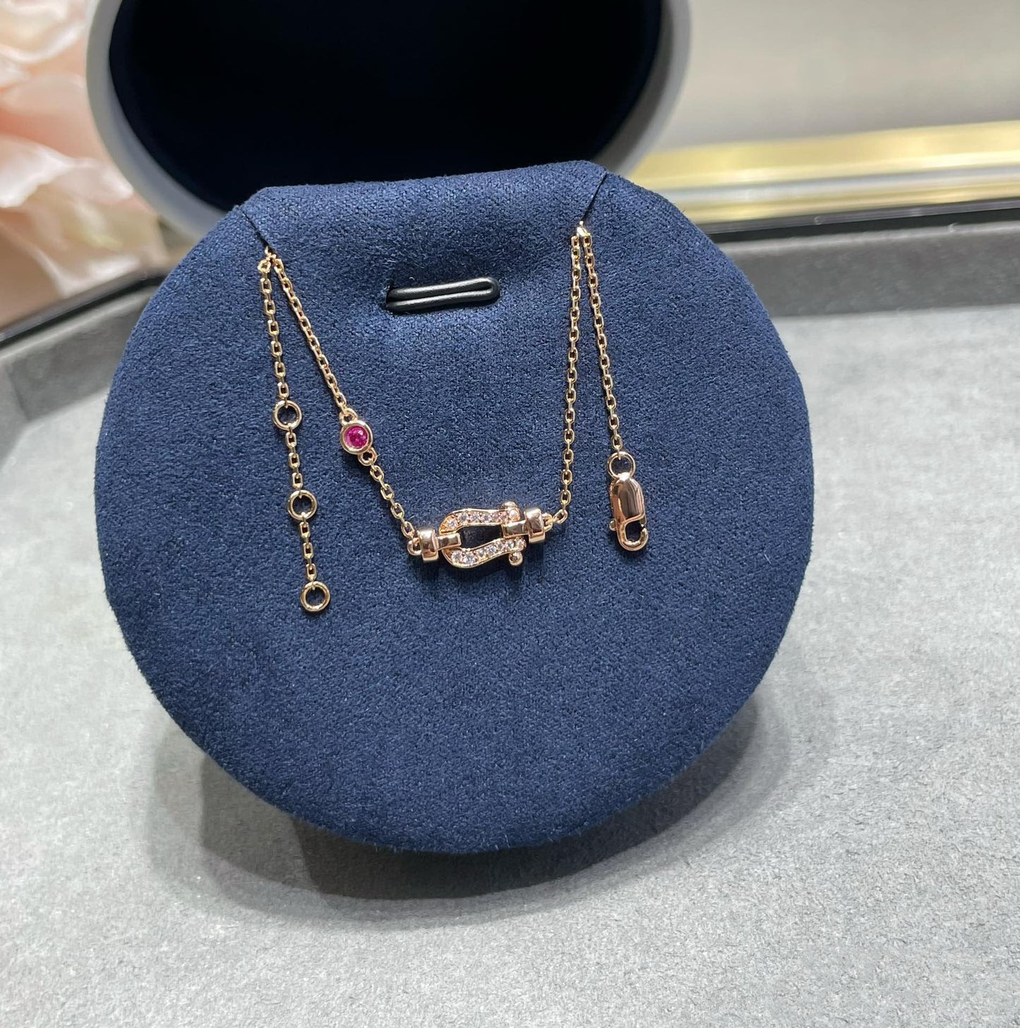 [アンジェラジュエリー]フォース10 ダイヤモンド チェーンリンク ピンクゴールド ブレスレット