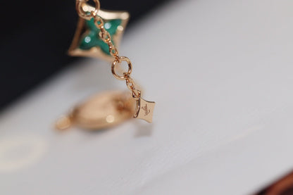 [Angela Jewellery]Armband mit Stern- und Sonnenmotiv, 4 Roségold, Malachit