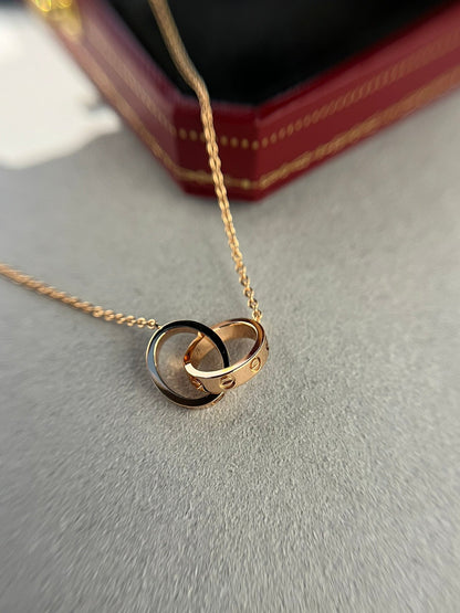 [Angela Schmuck]LIEBE HALSKETTE DOPPELRING ROSA GOLD 