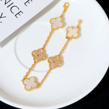 [Angela Schmuck]KLEE-ARMBAND 5 MOTIV WEISSER MOP-DIAMANT 