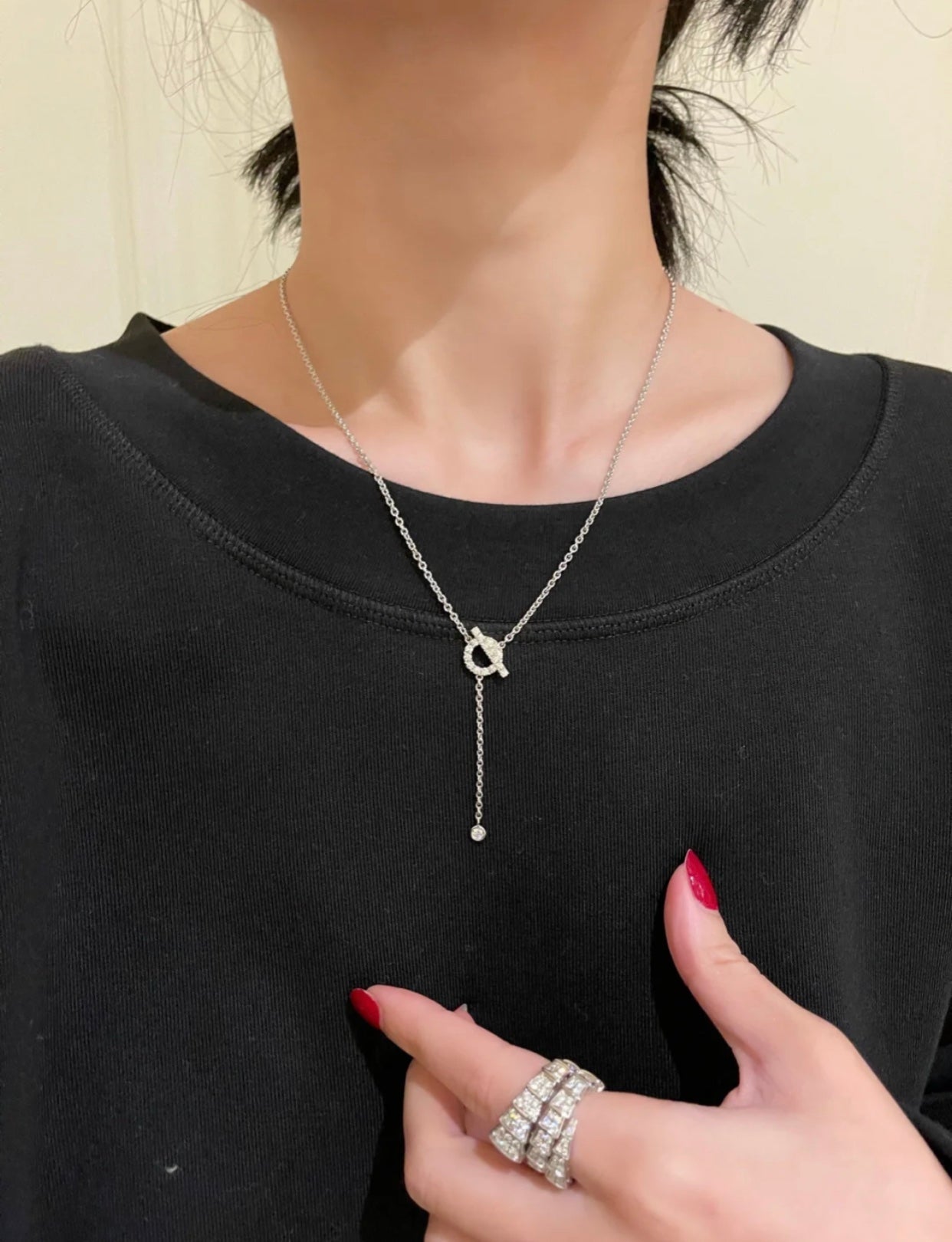 [アンジェラジュエリー]フィネスシルバーダイヤモンドネックレス