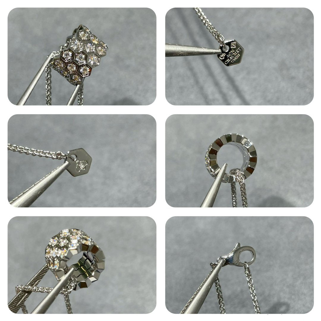 [Angela Schmuck] BEE LOVE 3-REIHIGE HALSKETTE MIT DIAMANTEN 