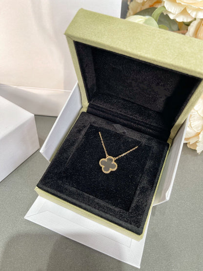 [Angela Schmuck] KLEEBLATT BERGKRISTALL ROSÉGOLD HALSKETTE